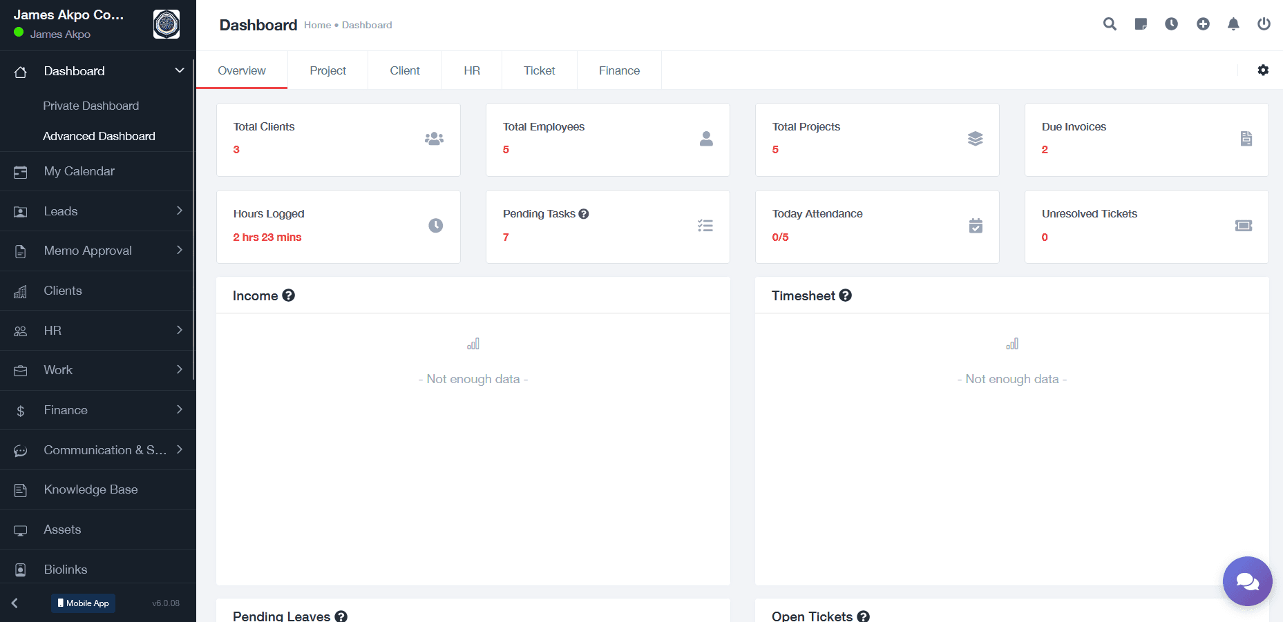 TECOLL Advanced Dashboard — cross-organization leadership visibility